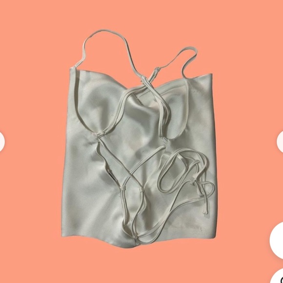 Garage Carla cowl neck open back cami. I’m WHITE. Medium.  NWT - Picture 5 of 7